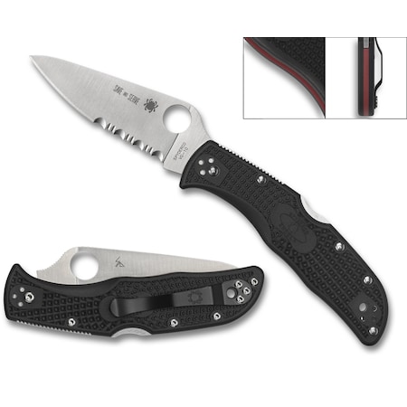 Spyderco 2023 Spyderco Reveal 8 Endela Wildland Firefighter Foundation, Lightweight Black, Flat Ground Combo SPY-C243FPSBKRD